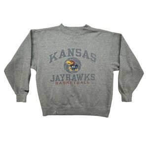 Kansas Jayhawks Basketball Sweatshirt‎ Mens Medium Gray Crewneck JanSport NCAA